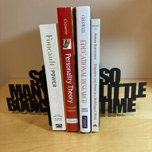 So Many Books...So Little TIme Black Metal Bookends